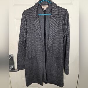 PHILOSOPHY  Houndstooth‎ Single Button Long Blazer Jacket Women Size Large
